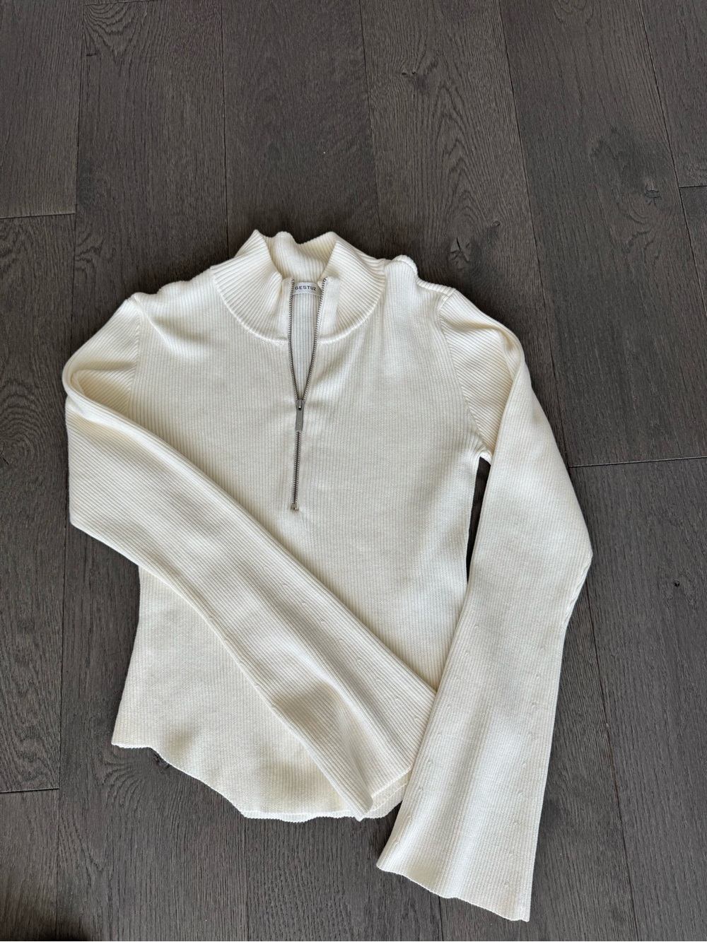 Gestuz Half-Zip Ribbed Sweater